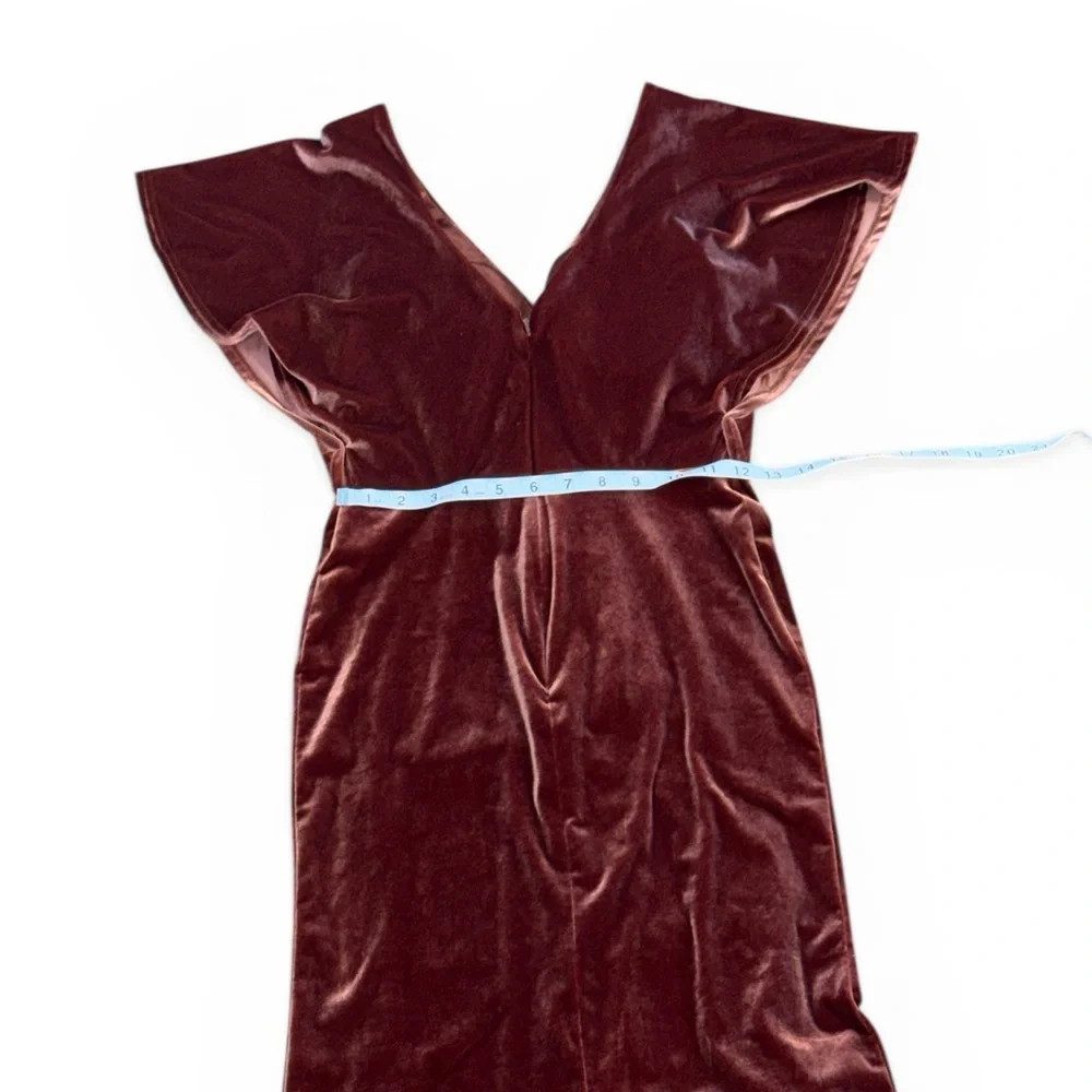 Revelry Gwen Velvet Flutter Sleeve Midi Dress - Picture 8 of 11